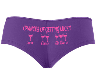 Chances Of Getting Lucky - More Wine - Purple Boyshort