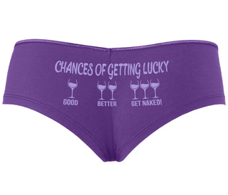 Chances Of Getting Lucky - More Wine - Purple Boyshort