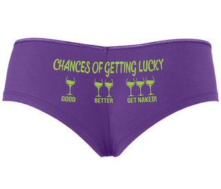 Chances Of Getting Lucky - More Wine - Purple Boyshort