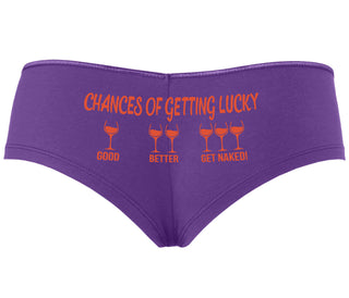 Chances Of Getting Lucky - More Wine - Purple Boyshort