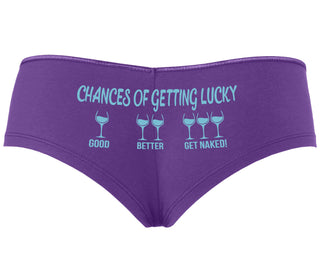 Chances Of Getting Lucky - More Wine - Purple Boyshort