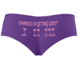 Chances Of Getting Lucky - More Wine - Purple Boyshort