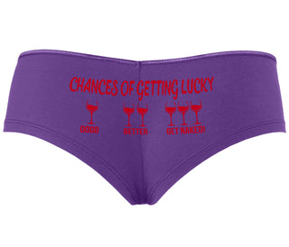 Chances Of Getting Lucky - More Wine - Purple Boyshort