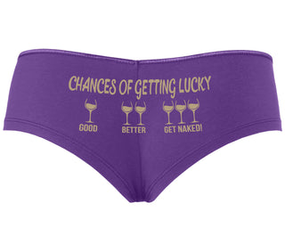 Chances Of Getting Lucky - More Wine - Purple Boyshort