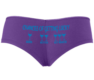 Chances Of Getting Lucky - More Wine - Purple Boyshort