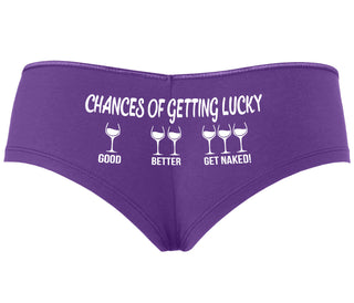 Chances Of Getting Lucky - More Wine - Purple Boyshort