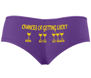Chances Of Getting Lucky - More Wine - Purple Boyshort
