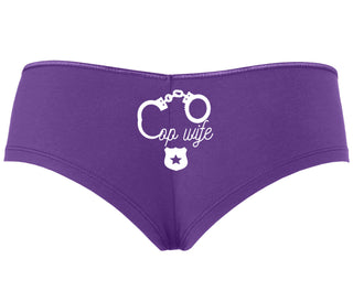 Cop Wife - Cute Handcuffs - Purple Boyshort