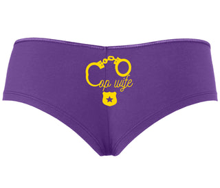 Cop Wife - Cute Handcuffs - Purple Boyshort