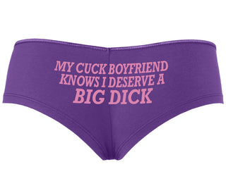 My Cuck Boyfriend Knows I Deserve A Big Dick - Purple Boyshort
