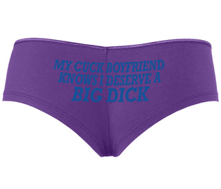 My Cuck Boyfriend Knows I Deserve A Big Dick - Purple Boyshort