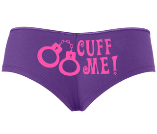 Cuff Me - Cute Handcuff Design - Purple Boyshort