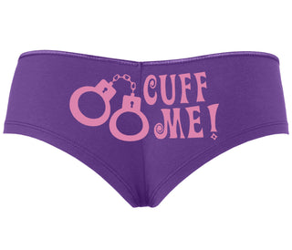 Cuff Me - Cute Handcuff Design - Purple Boyshort