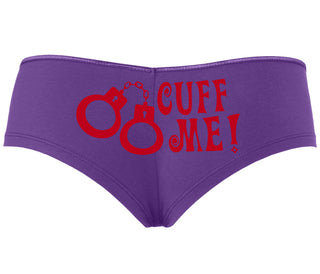 Cuff Me - Cute Handcuff Design - Purple Boyshort
