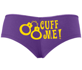 Cuff Me - Cute Handcuff Design - Purple Boyshort