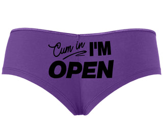 Cum In I'm Open - Purple Boyshort