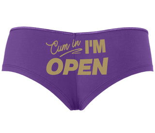 Cum In I'm Open - Purple Boyshort
