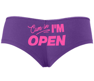 Cum In I'm Open - Purple Boyshort