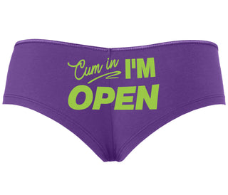 Cum In I'm Open - Purple Boyshort