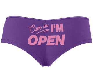 Cum In I'm Open - Purple Boyshort