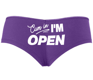 Cum In I'm Open - Purple Boyshort