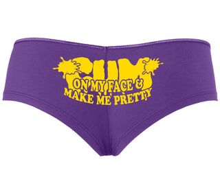 Cum On My Face And Make Me Pretty - Purple Boyshort