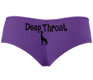 Deepthroat - Funny Giraffe Logo - Purple Boyshort