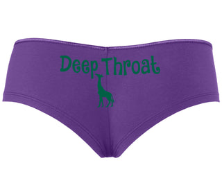 Deepthroat - Funny Giraffe Logo - Purple Boyshort