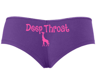 Deepthroat - Funny Giraffe Logo - Purple Boyshort