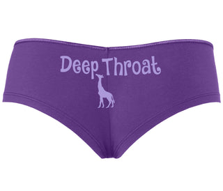 Deepthroat - Funny Giraffe Logo - Purple Boyshort
