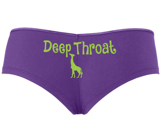 Deepthroat - Funny Giraffe Logo - Purple Boyshort