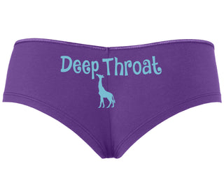 Deepthroat - Funny Giraffe Logo - Purple Boyshort