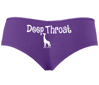 Deepthroat - Funny Giraffe Logo - Purple Boyshort