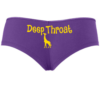 Deepthroat - Funny Giraffe Logo - Purple Boyshort