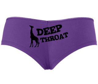 Deep throat - Giraffe Funny Logo - Purple Boyshort