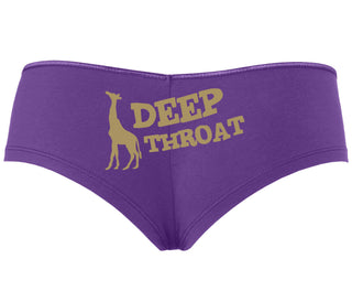 Deep throat - Giraffe Funny Logo - Purple Boyshort