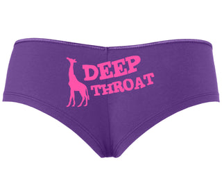 Deep throat - Giraffe Funny Logo - Purple Boyshort
