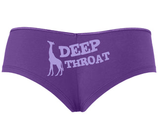 Deep throat - Giraffe Funny Logo - Purple Boyshort