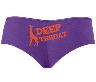 Deep throat - Giraffe Funny Logo - Purple Boyshort