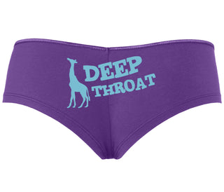 Deep throat - Giraffe Funny Logo - Purple Boyshort