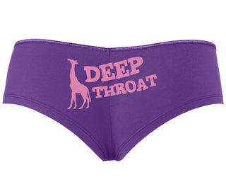 Deep throat - Giraffe Funny Logo - Purple Boyshort