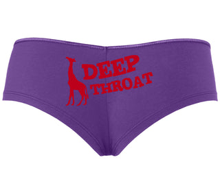 Deep throat - Giraffe Funny Logo - Purple Boyshort