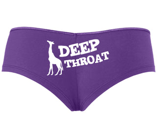 Deep throat - Giraffe Funny Logo - Purple Boyshort