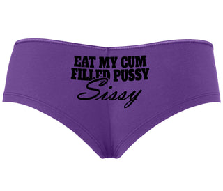 Eat My Cum Filled Pussy Sissy  Cuck - Purple Boyshort