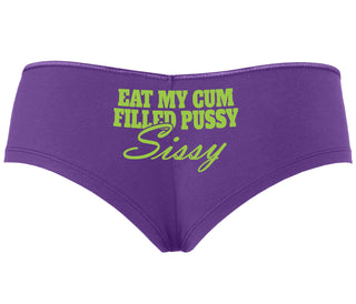 Eat My Cum Filled Pussy Sissy  Cuck - Purple Boyshort