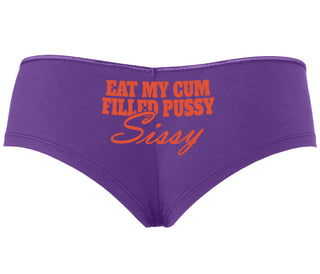 Eat My Cum Filled Pussy Sissy  Cuck - Purple Boyshort