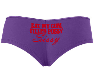 Eat My Cum Filled Pussy Sissy  Cuck - Purple Boyshort