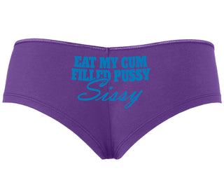 Eat My Cum Filled Pussy Sissy  Cuck - Purple Boyshort