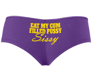Eat My Cum Filled Pussy Sissy  Cuck - Purple Boyshort