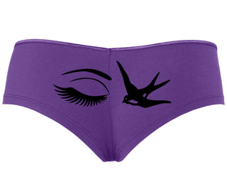 I Swallow - Eye Bird - Purple Boyshort